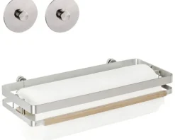 Küchenrollenhalter Wenko Turbo-Loc Premium + Adapter silber/Bambus