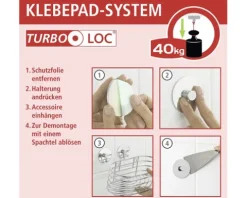 Küchenrollenhalter Wenko Turbo-Loc Premium + Adapter silber/Bambus