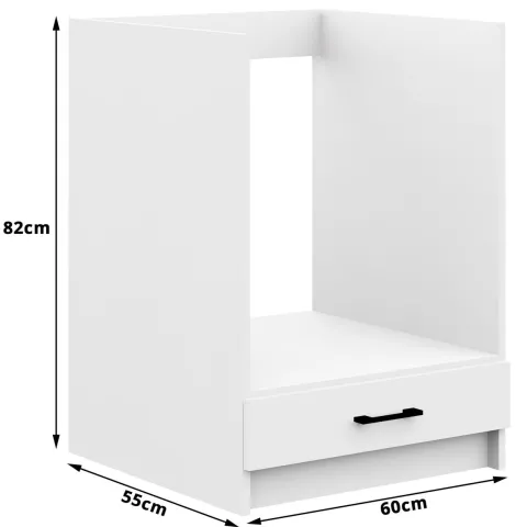 Küchenschrank AKORD OLIWIA modular S60 Unterschrank für Backofen Weiß 60 cm Tür Regal B60 x H82 x T55 cm