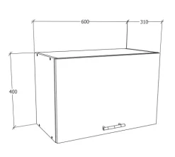 Küchenschrank B. 60 cm Hängeschrank Klappe Esilo