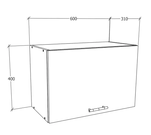 Küchenschrank B. 60 cm Hängeschrank Klappe Esilo