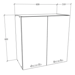 Küchenschrank B. 60 cm Hängeschrank Küche Esilo