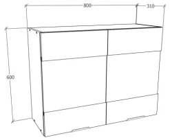 Küchenschrank B. 80 cm Hängeschrank Küche Fasola
