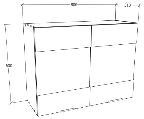 Küchenschrank B. 80 cm Hängeschrank Küche Fasola
