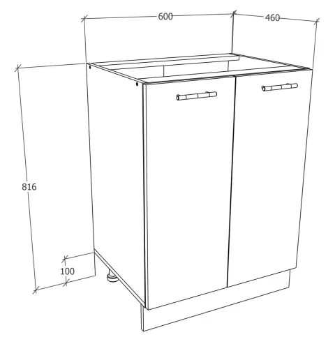 Küchenschrank B 60 cm Unterschrank Drehtüren Esilo