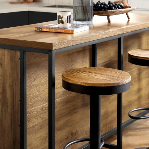 Küchenschrank mit Sideboard und Vitrine im Industriedesign KNL01-F