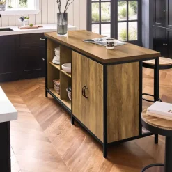 Küchenschrank mit Sideboard und Vitrine im Industriedesign KNL01-F