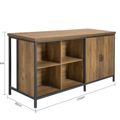 Küchenschrank mit Sideboard und Vitrine im Industriedesign KNL01-F
