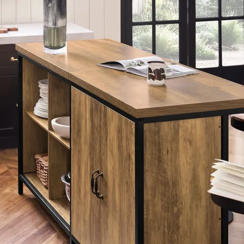 Küchenschrank mit Sideboard und Vitrine im Industriedesign KNL01-F