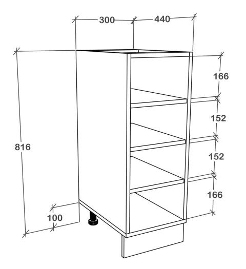 Küchenschrank Regal Küche Unterschrank Esilo 30cm