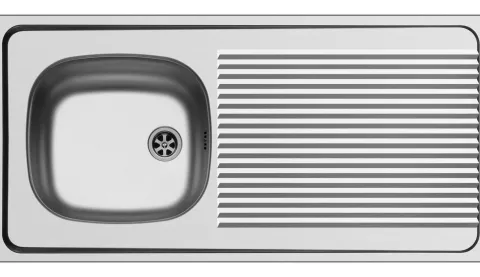 Küchenspüle 100x50cm Auflagespüle International große Abtropffläche Single Küche