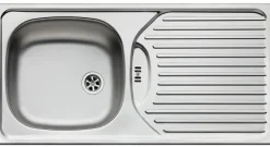 Küchenspüle 86x43,5cm Edelstahl Einbauspüle CA1 Abtropffläche ab 50cm Schrank