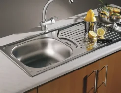 Küchenspüle 86x43,5cm Edelstahl Einbauspüle CA1 Abtropffläche ab 50cm Schrank