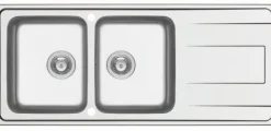 Küchenspüle 116x50cm Einbauspüle Alea 80cm Unterschrank 2 Becken Doppelspüle