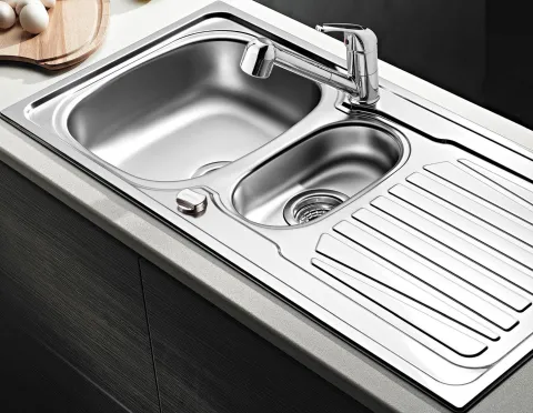 Küchenspüle 100x50cm Einbauspüle Sparta 1,5 Becken 60cm Schrank Einbau reversibel