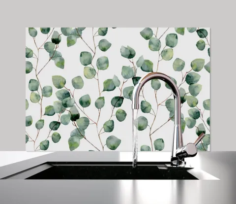 Küchen Spritzschutz | Küchenrückwand | Alu-DiBond | Fliesenschutz für den Herd und Spüle | Küche | Küchenfliesen | Fliesenspiegel | Rückwand, Größe: 60 x 40 x 0.3 cm Küchenrückwand und Spritzschutz Pflanze Efeu