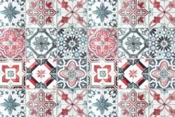 Küchen Spritzschutz | Küchenrückwand | Alu-DiBond | Fliesenschutz für den Herd und Spüle | Küche | Küchenfliesen | Fliesenspiegel | Rückwand, Größe: 60 x 40 x 0.3 cm Küchenrückwand und Spritzschutz Rot Mosaik