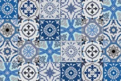Küchen Spritzschutz | Küchenrückwand | Alu-DiBond | Fliesenschutz für den Herd und Spüle | Küche | Küchenfliesen | Fliesenspiegel | Rückwand, Größe: 60 x 40 x 0.3 cm Küchenrückwand und Spritzschutz Mosaik Blau