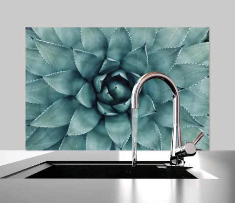 Küchen Spritzschutz | Küchenrückwand | Alu-DiBond | Fliesenschutz für den Herd und Spüle | Küche | Küchenfliesen | Fliesenspiegel | Rückwand, Größe: 60 x 40 x 0.3 cm Küchenrückwand und Spritzschutz Blüte
