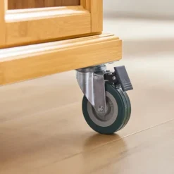 Küchenwagen auf Rollen mit ausziehbarer Arbeitsplatte und Schubladen in Natur FKW69-N