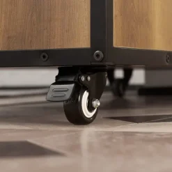 Küchenwagen mit Arbeitsplatte, Türen und Schubladen in vintagebraun KNL02-PF