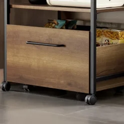 Küchenwagen mit Aufbewahrungstruhe und Rollen im Vintage-Stil FKW118-PF