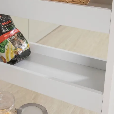 Küchenwagen mit 4 Rädern, Servierplatte und Rollen für Bad und Kosmetik NSR01-W