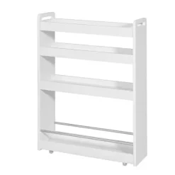 Küchenwagen mit 4 Rädern, Servierplatte und Rollen für Bad und Kosmetik NSR01-W
