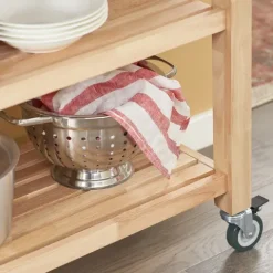 Küchenwagen mit Rollen und Gummiholz-Regalbrett FKW24-N