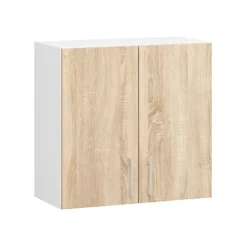 Küchenzeile LIMA 2.4m Modulares Weiß 240 cm 11 Türen 1 Schublade Front Sonoma Eiche B240xH203xT44,5 cm