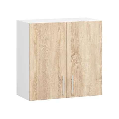 Küchenzeile LIMA 2.4m Modulares Weiß 240 cm 11 Türen 1 Schublade Front Sonoma Eiche B240xH203xT44,5 cm