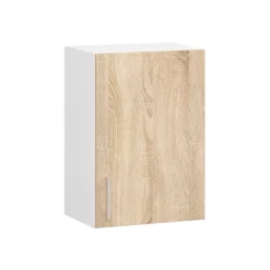 Küchenzeile LIMA 1.8m Modulares Weiß 180 cm 7 Türen 1 Schublade Front Sonoma Eiche 8 Regalböden B180xH203xT44,5 cm