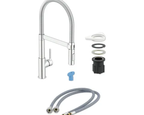 KEO Küchenarmatur flexibel mit Brause CAI CoolStart Schnellmontage von Unten "Quickfix" chrom