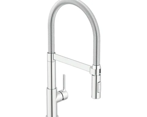 KEO Küchenarmatur flexibel mit Brause CAI CoolStart Schnellmontage von Unten "Quickfix" chrom