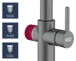 KEO Küchenarmatur für Sprudel SØDA gun metal matt ohne Systembox und Filter