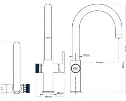 KEO Küchenarmatur für Sprudel SØDA gun metal matt ohne Systembox und Filter