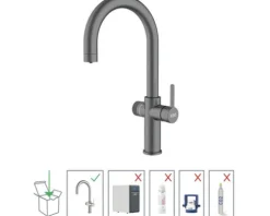 KEO Küchenarmatur für Sprudel SØDA gun metal matt ohne Systembox und Filter