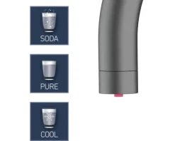 KEO Küchenarmatur für Sprudel SØDA gun metal matt ohne Systembox und Filter