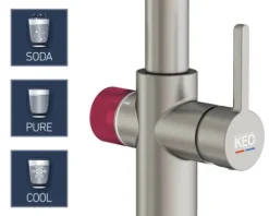 KEO Küchenarmatur für Sprudel SØDA edelstahl matt ohne Systembox und Filter