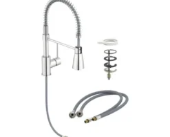 KEO Küchenarmatur Niederdruckarmatur mit Brause flexibel ILMA chrom