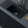 Keramik Küchenspüle 86x51cm Schwarz Matt Spüle