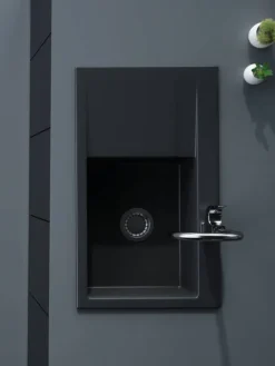 Keramik Küchenspüle 86x51cm Schwarz Matt Spüle