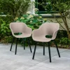 Keter Noa Gartenstuhl - 2 Stück - 55x56,5x80cm - Metallgestell - Beige