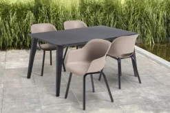 Keter Noa Gartenstuhl - 2 Stück - 55x56,5x80cm - Metallgestell - Beige