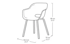 Keter Noa Gartenstuhl - 2 Stück - 55x56,5x80cm - Metallgestell - Beige