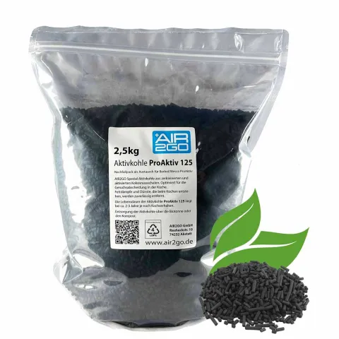 2,5 kg Aktivkohle ProAktiv 125 4mm für Berbel / Wesco Dunstabzugshauben