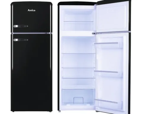 Kühlgefrierkombination Amica KGC 15634 S BxHxT 55 x 144 x 61.5 cm Kühlteil 162 l Gefrierteil 44 l