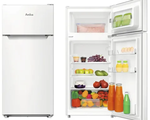 Kühl- und Gefrierkombination Amica DT 371 150 W BxHxT 474 x 1045 x 498 mm Kühlteil 87 l Gefrierteil 25 l