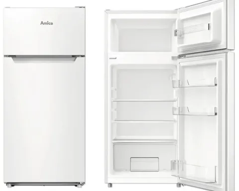Kühl- und Gefrierkombination Amica DT 371 150 W BxHxT 474 x 1045 x 498 mm Kühlteil 87 l Gefrierteil 25 l