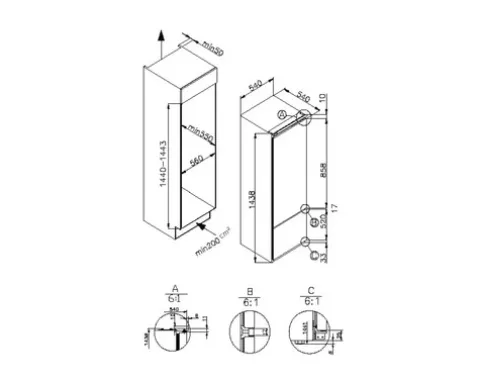 Kühl- und Gefrierkombination Amica EKGCS 386 900 BxHxT 56 x 144 x 55 cm Kühlteil 162 l Gefrierteil 50 l